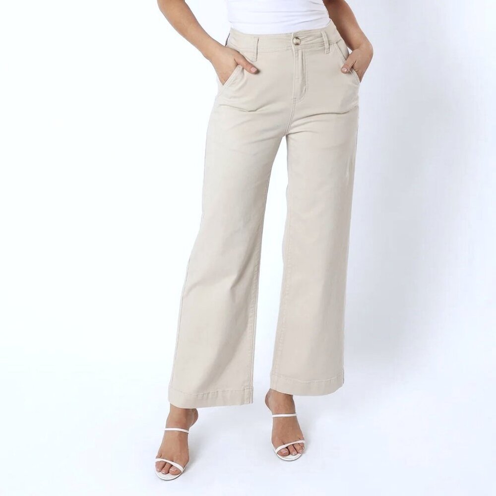 PETAL & PUP Goergia Wide Leg Pants Khaki Beige